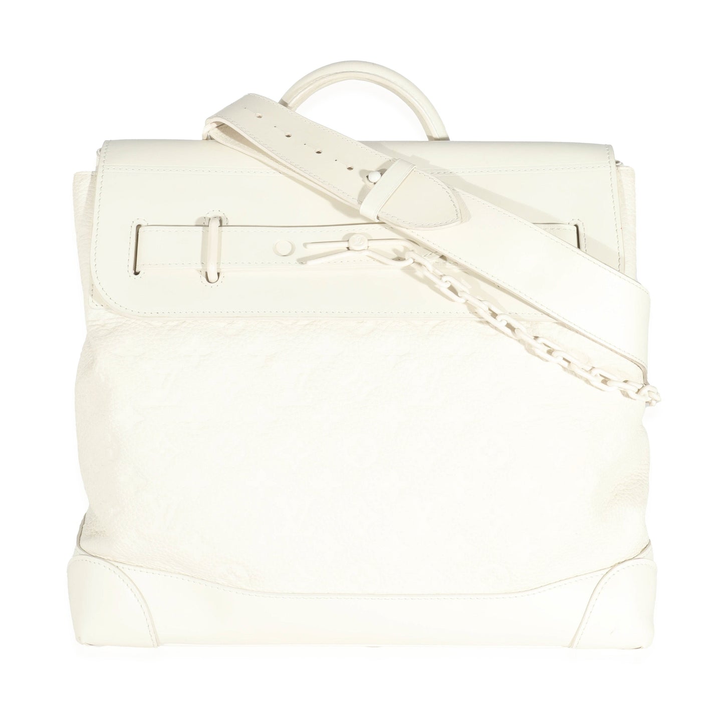 Louis Vuitton  White Monogram Taurillon Leather Steamer PM