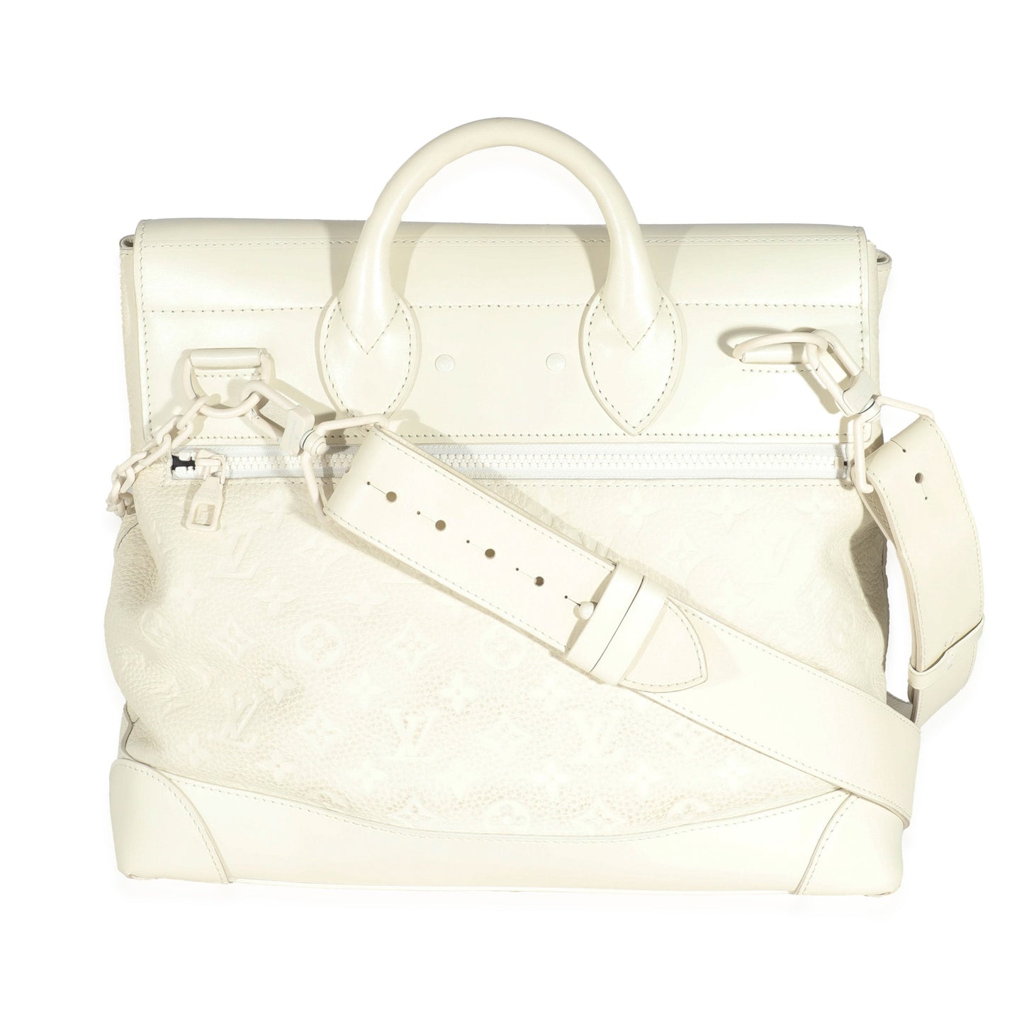 Louis Vuitton  White Monogram Taurillon Leather Steamer PM