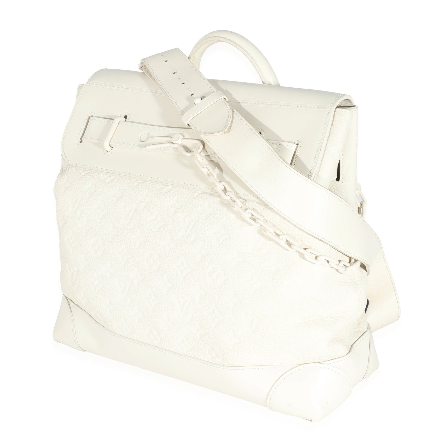 Louis Vuitton  White Monogram Taurillon Leather Steamer PM