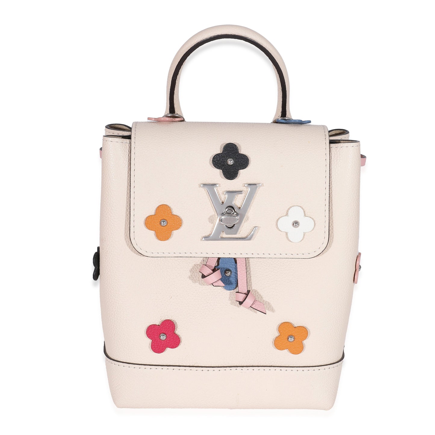 Louis Vuitton  Creme Calfskin Mechanical Flower Lockme Mini Backpack
