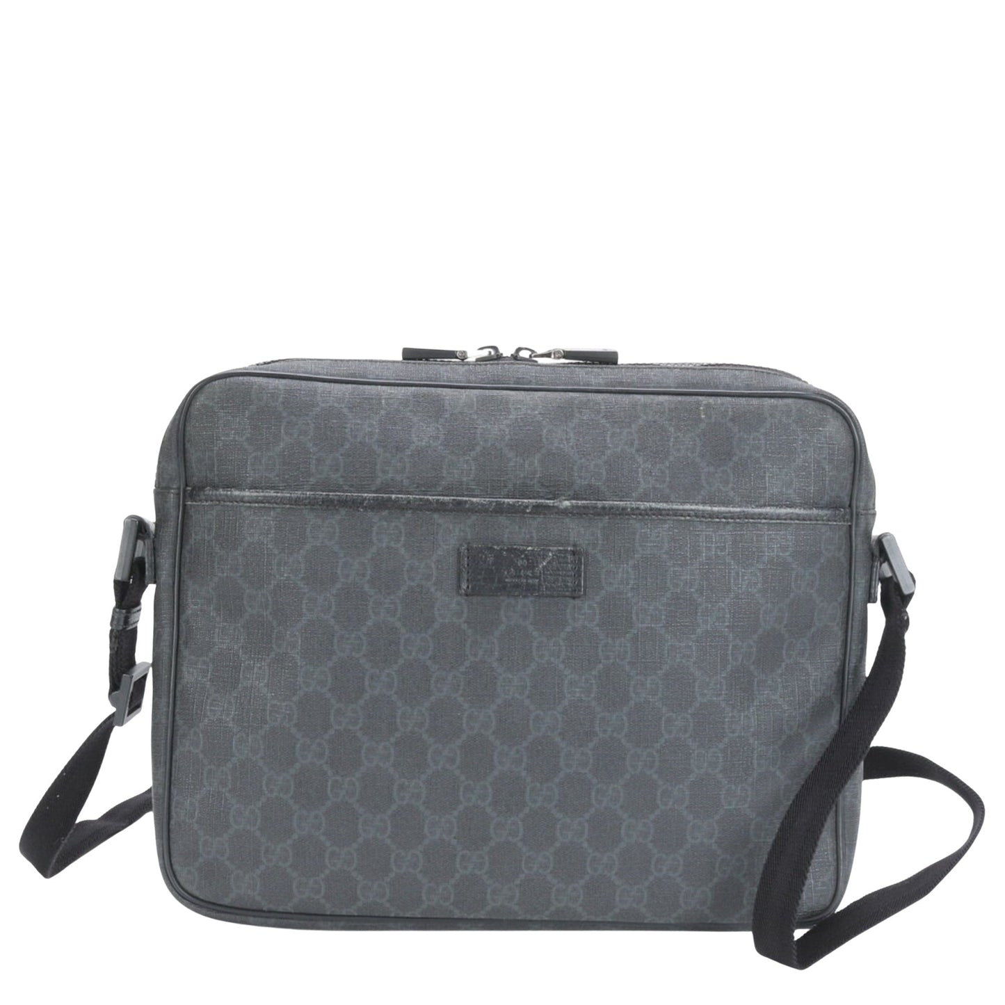 Gucci Gg Supreme Shoulder Bag Canvas Black Leather Shoulder Bag Bag ( )