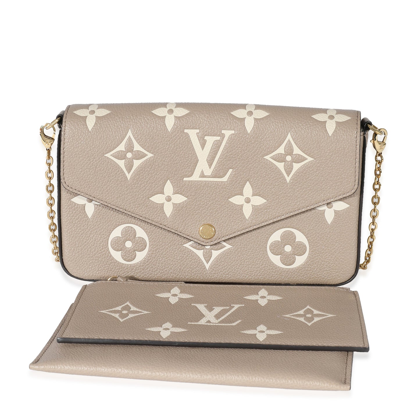 Louis Vuitton  Tourterelle Creme Empreinte Monogram Giant Félicie Pochette