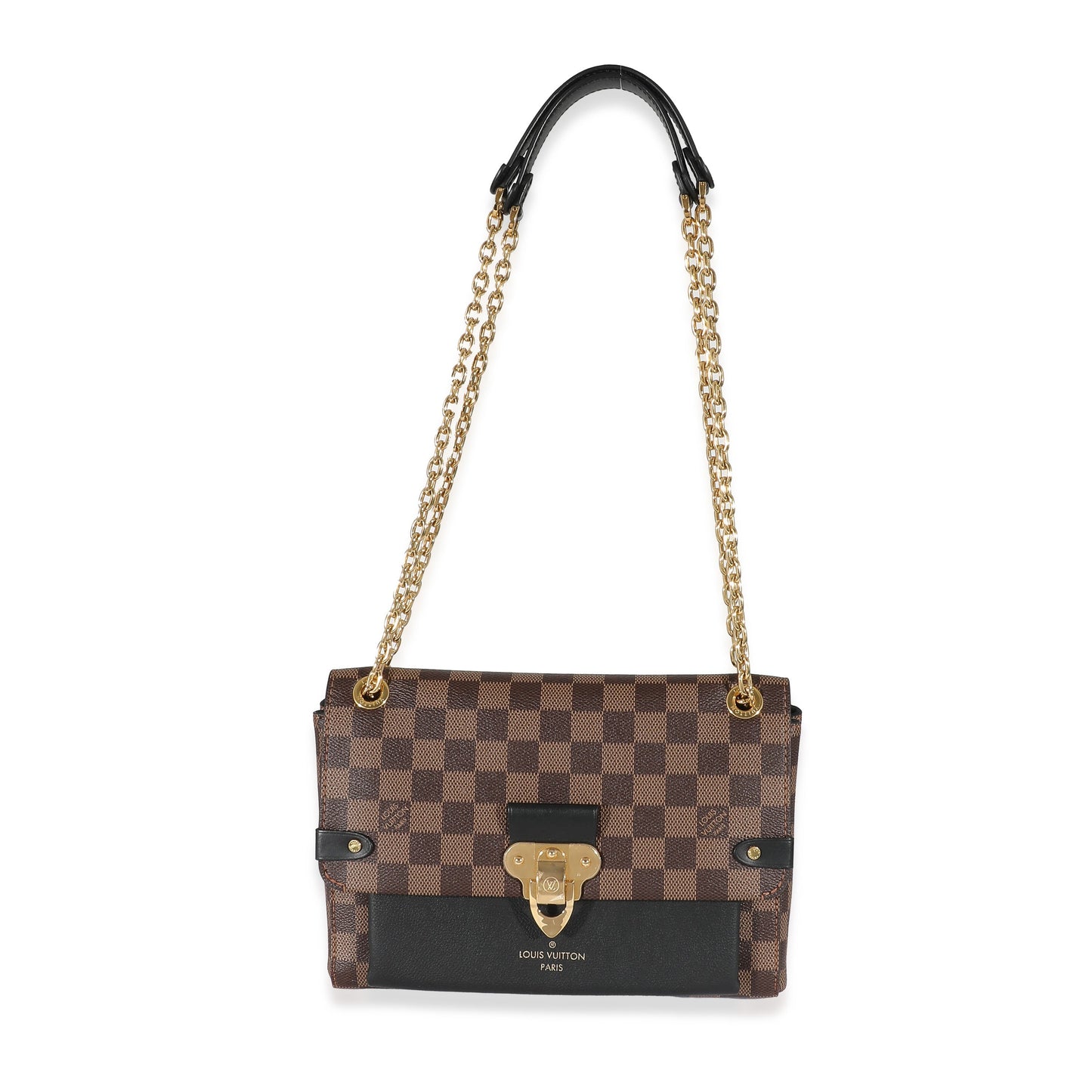 Louis Vuitton  Black Taurillon Damier Ebene Canvas Vavin PM