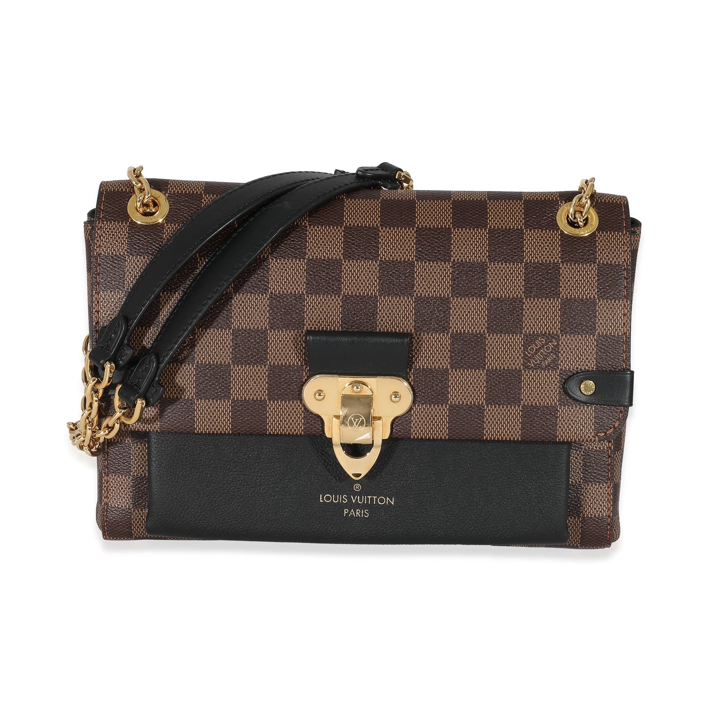 Louis Vuitton  Black Taurillon Damier Ebene Canvas Vavin PM
