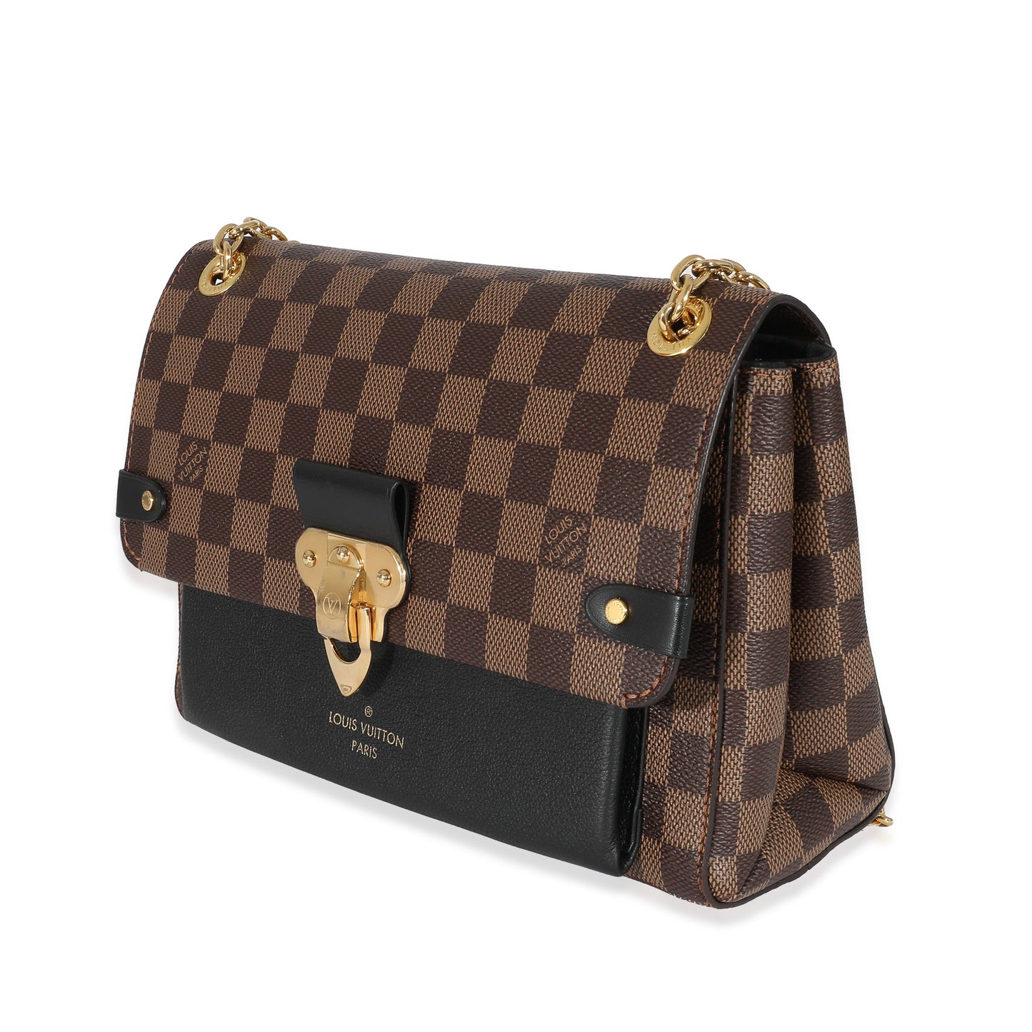 Louis Vuitton  Black Taurillon Damier Ebene Canvas Vavin PM