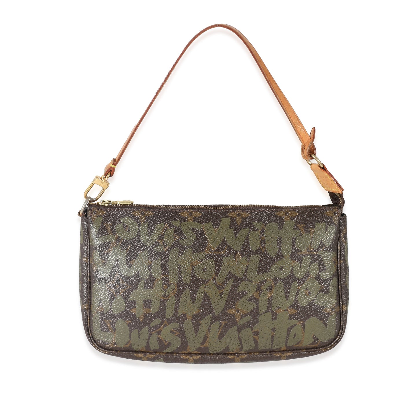 Louis Vuitton  x Stephen Spro  Kaki Monogram Graffiti Canvas Pochette Accessoir