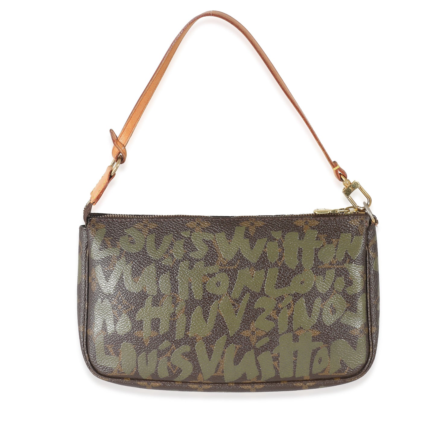 Louis Vuitton  x Stephen Spro  Kaki Monogram Graffiti Canvas Pochette Accessoir