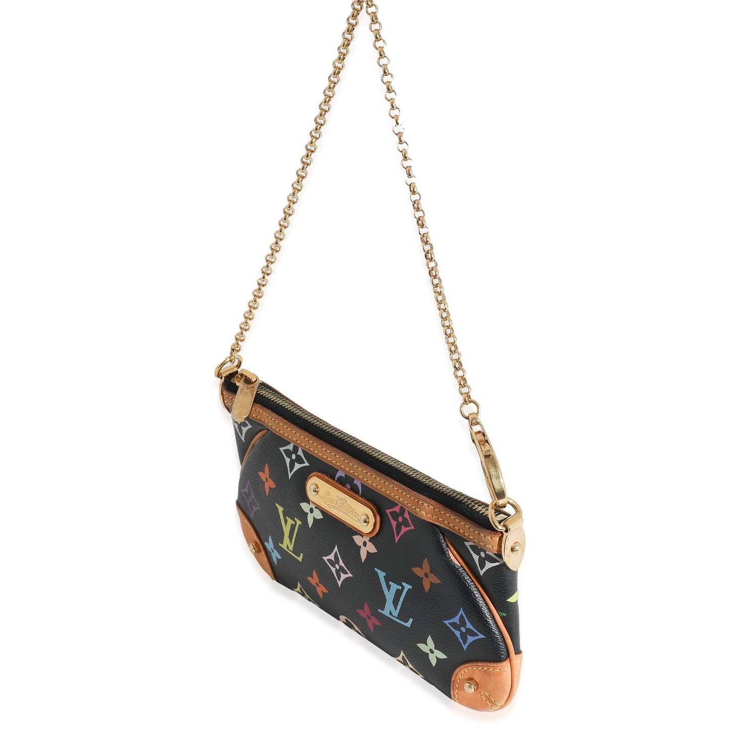 Louis Vuitton  x Takashi Murakami Black Multicolor Canvas Milla Pochette