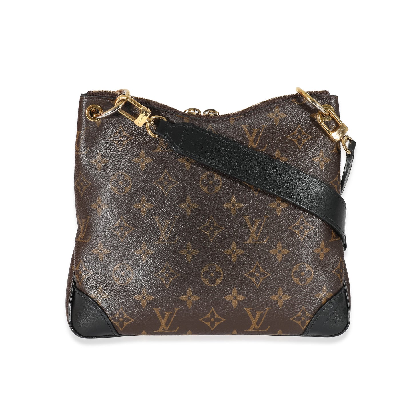 Louis Vuitton  Black Leather Monogram Canvas Odeon PM