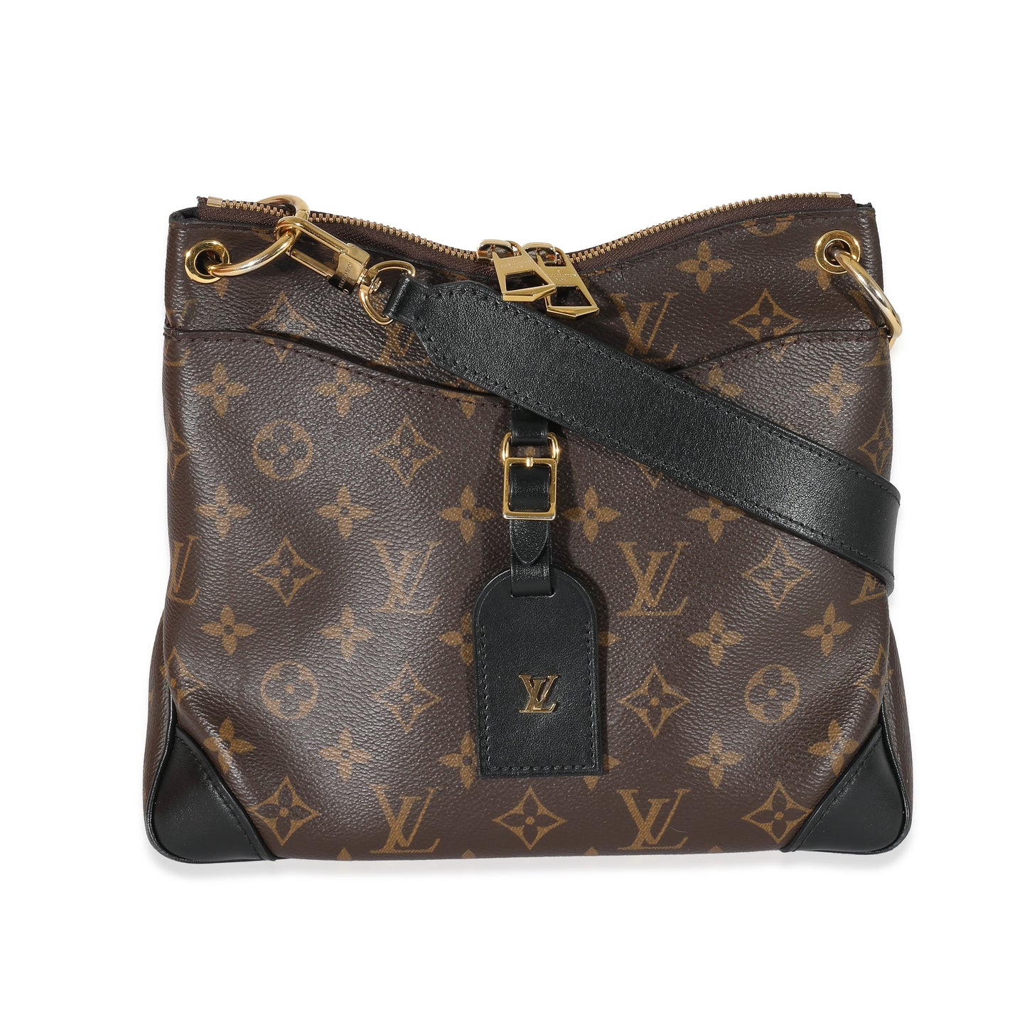 Louis Vuitton  Black Leather Monogram Canvas Odeon PM