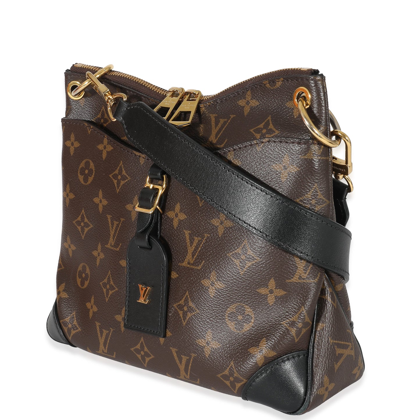 Louis Vuitton  Black Leather Monogram Canvas Odeon PM