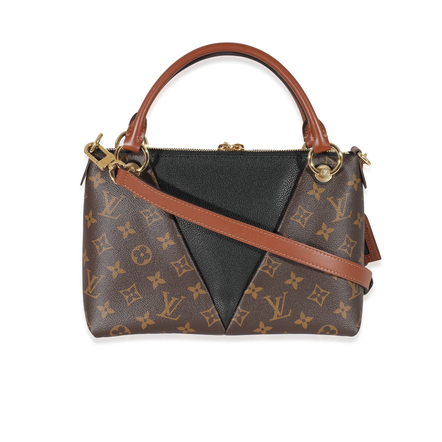 Louis Vuitton  Black Leather Monogram Canvas V Tote BB