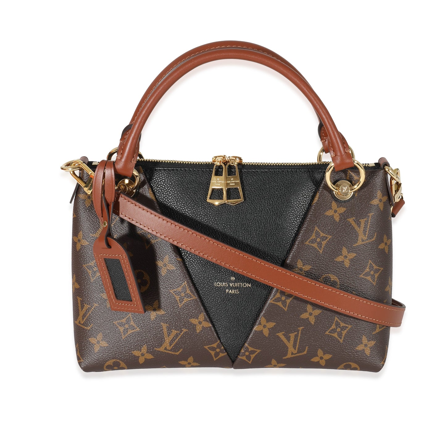 Louis Vuitton  Black Leather Monogram Canvas V Tote BB