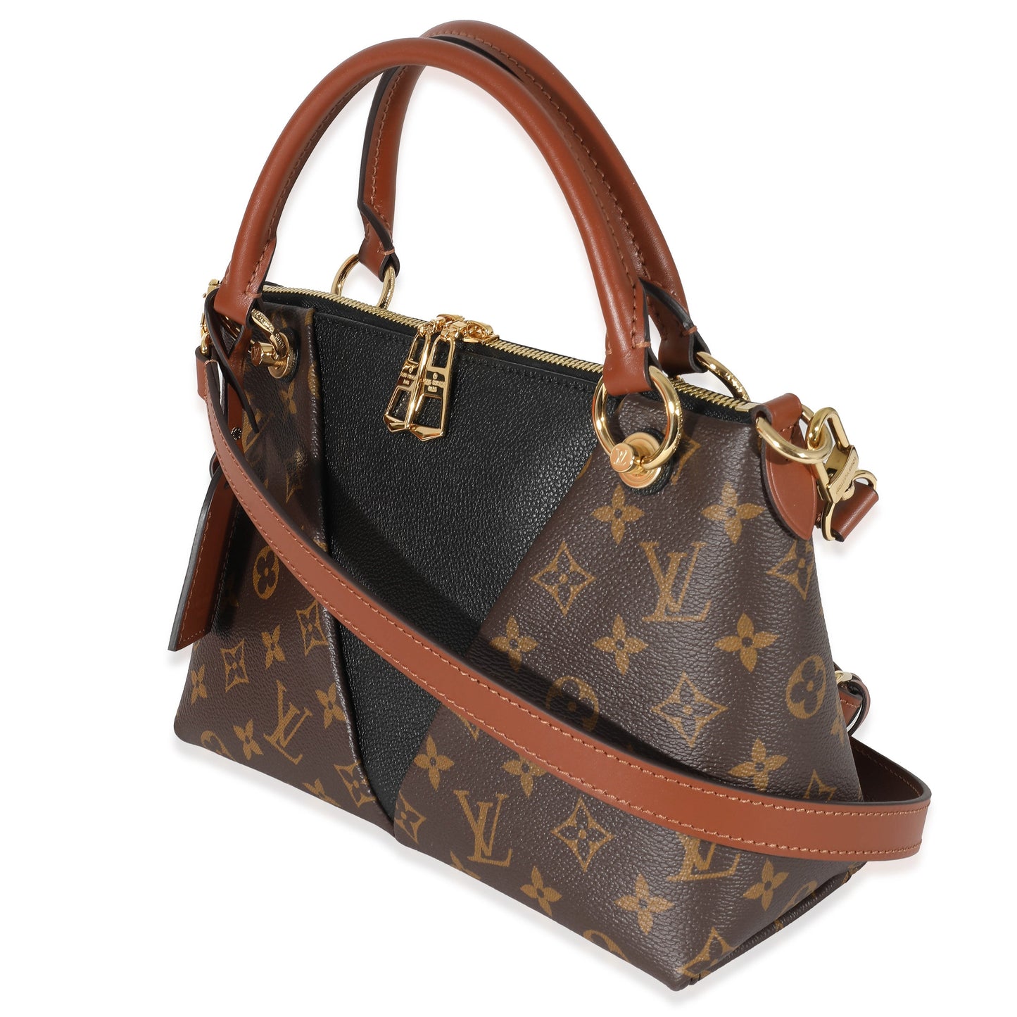 Louis Vuitton  Black Leather Monogram Canvas V Tote BB