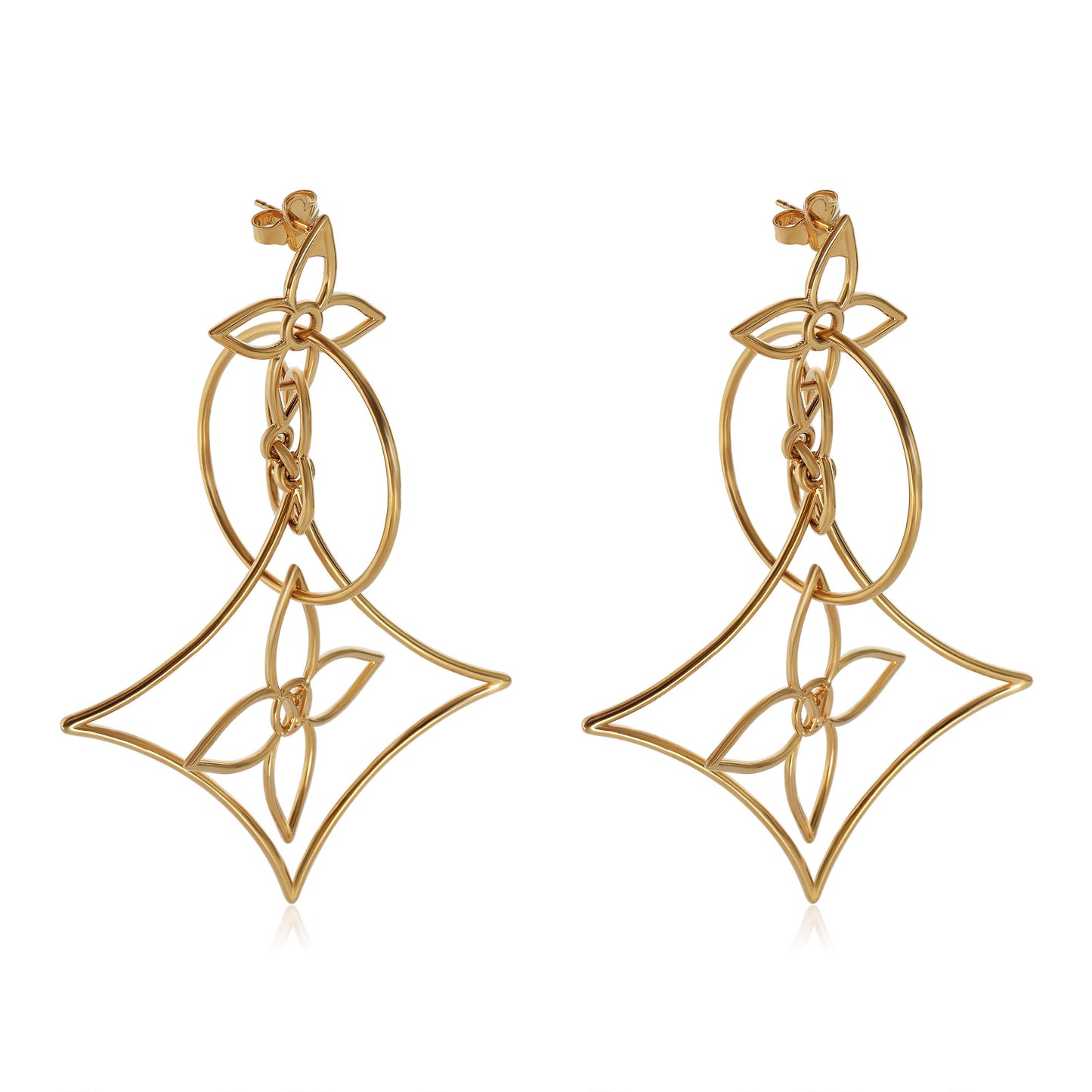 Louis Vuitton  Twiggy Long Gold Plated Earrings