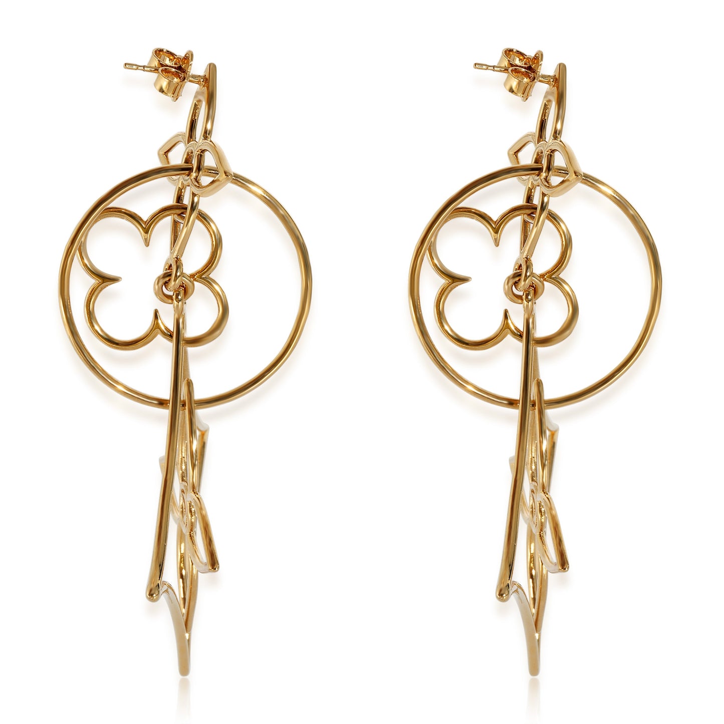 Louis Vuitton  Twiggy Long Gold Plated Earrings