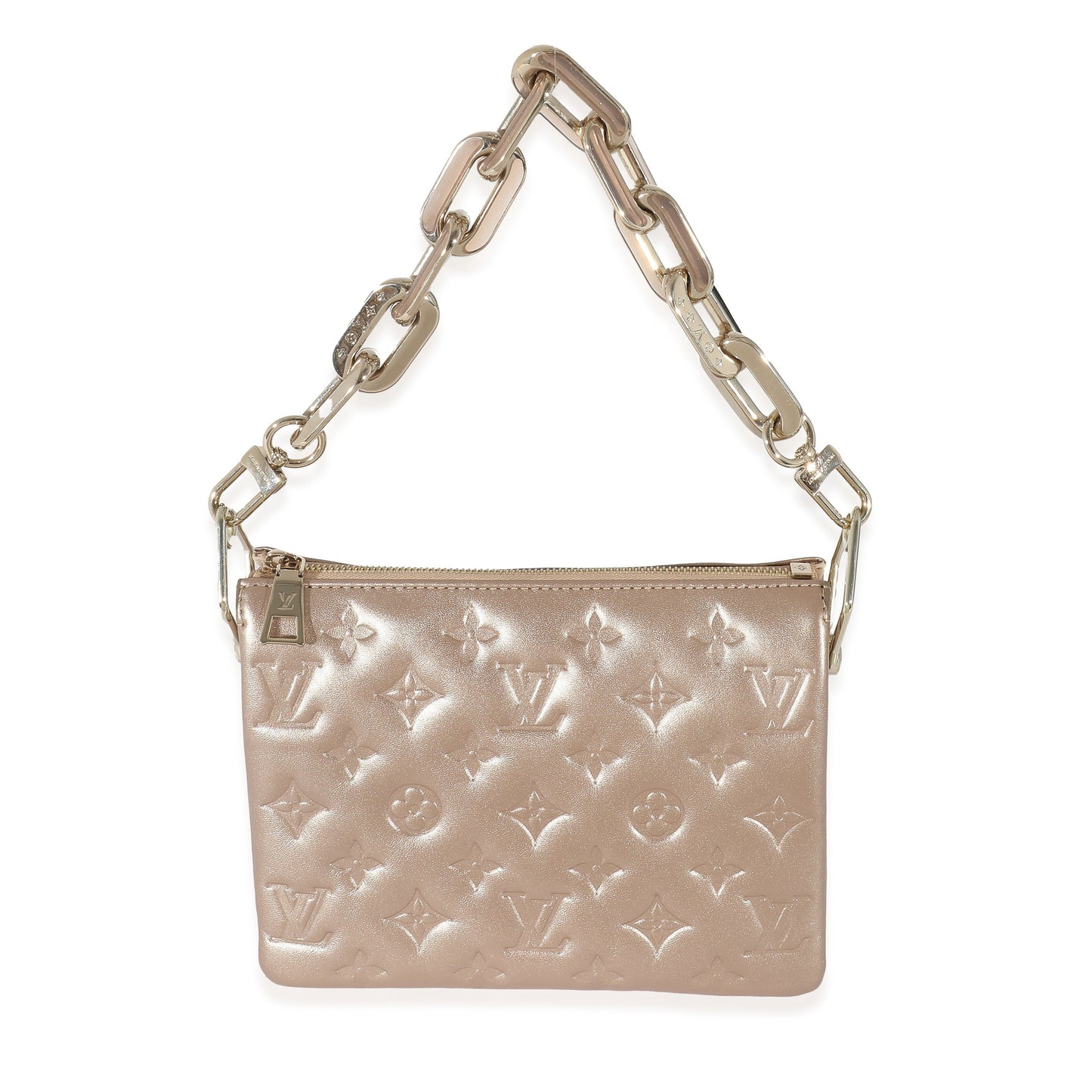 Louis Vuitton  Light Gold Monogram Embossed Puffy Lambskin Coussin BB
