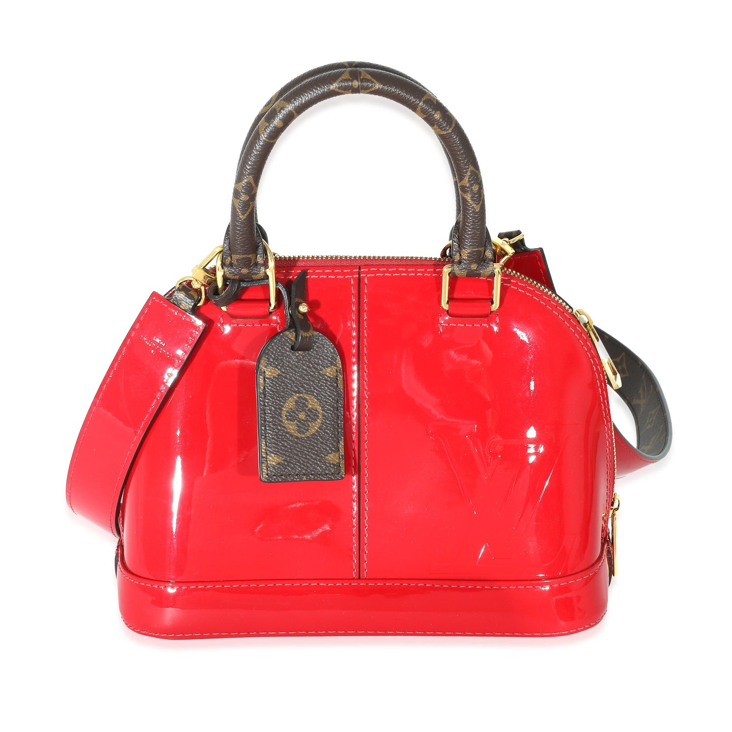 Louis Vuitton  Scarlet Miroir Patent Leather & Monogram Canvas Alma BB