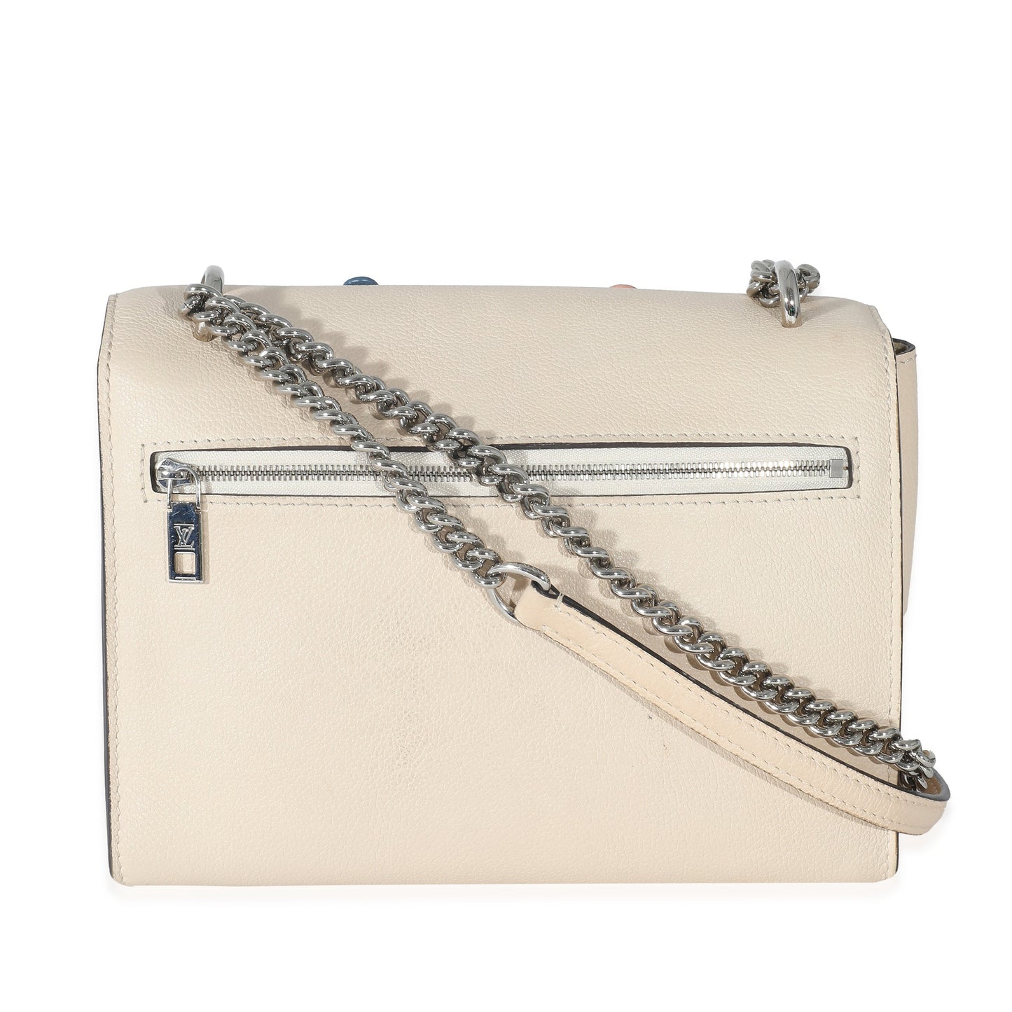 Louis Vuitton  White Leather Mylockme Fleurs BB