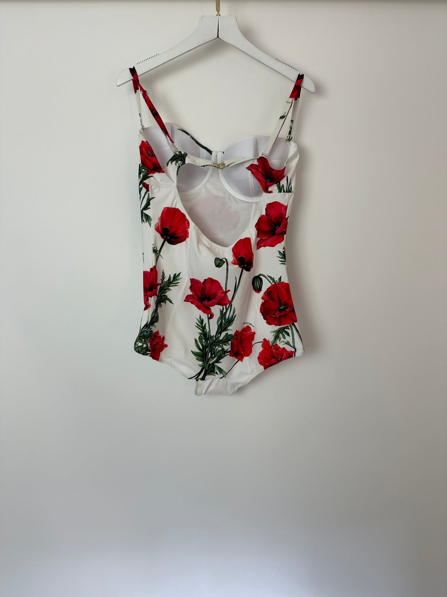 Dolce & Gabbana Red Floral Print Swimsuit Size IT 5 (UK XXL) RRP £795