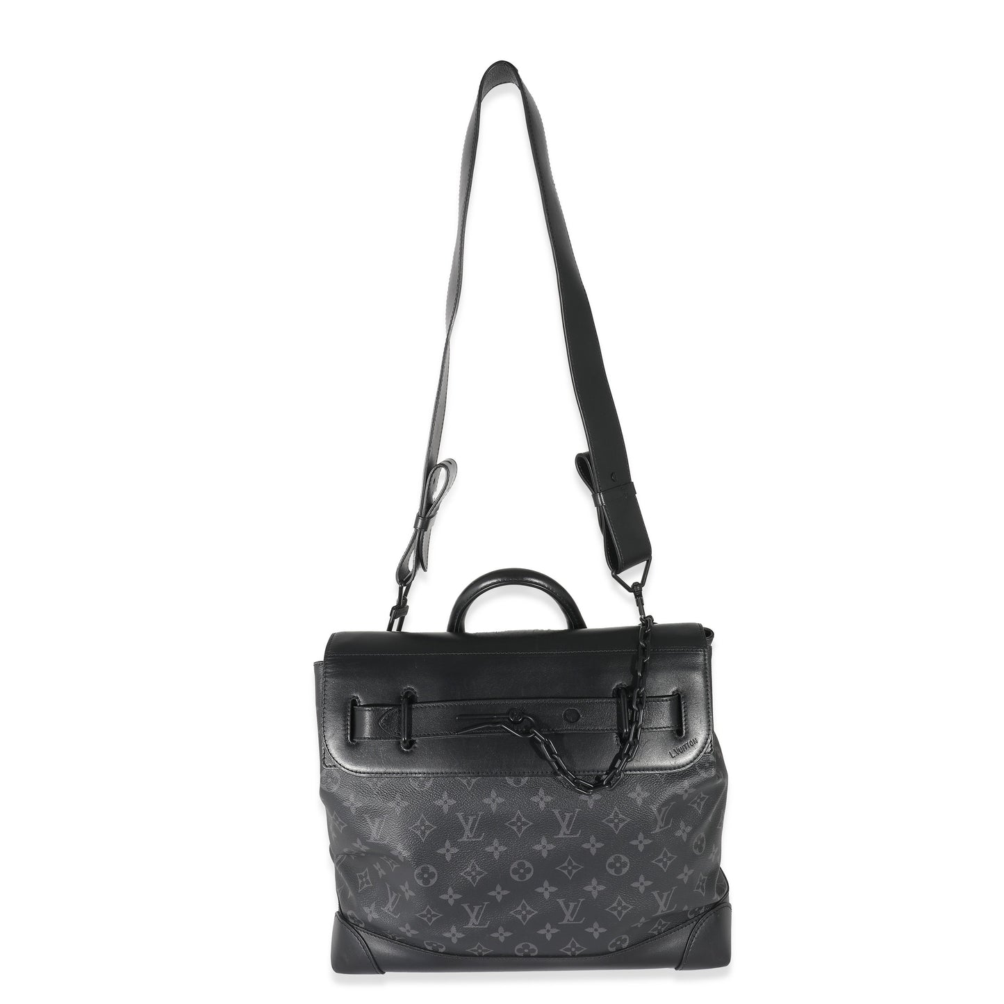 Louis Vuitton  Black Taurillon Monogram Eclipse Steamer PM