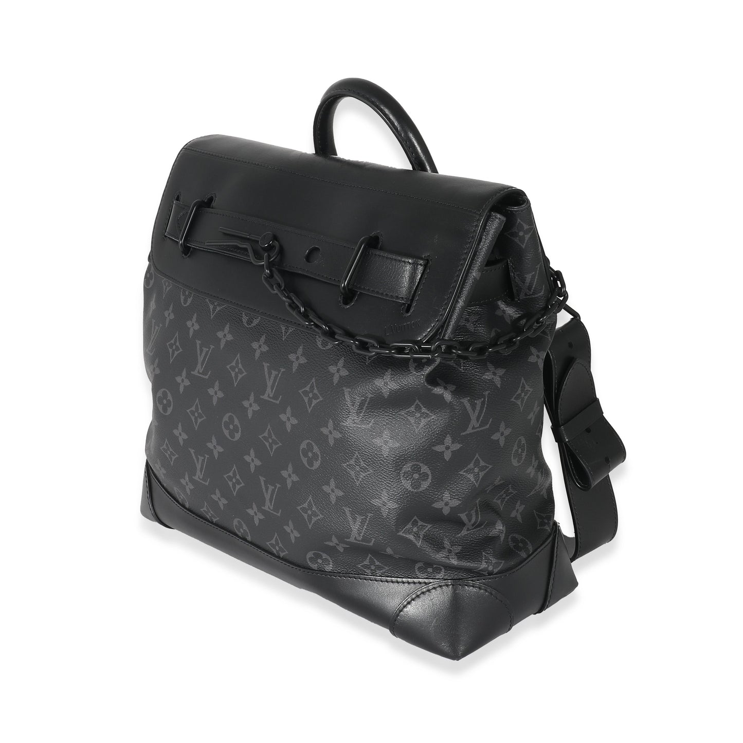 Louis Vuitton  Black Taurillon Monogram Eclipse Steamer PM