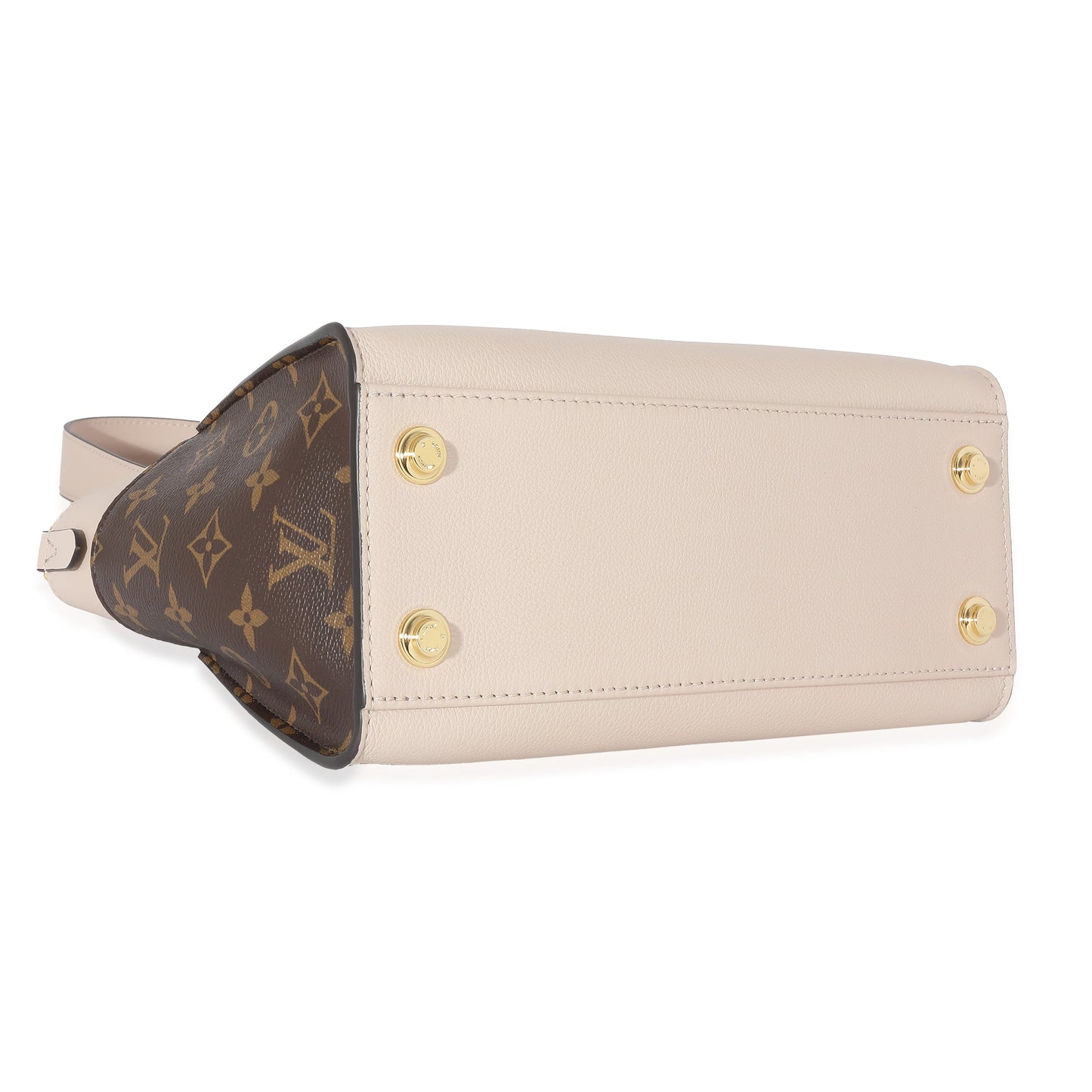 Louis Vuitton  Greige Leather Monogram Canvas On My Side PM
