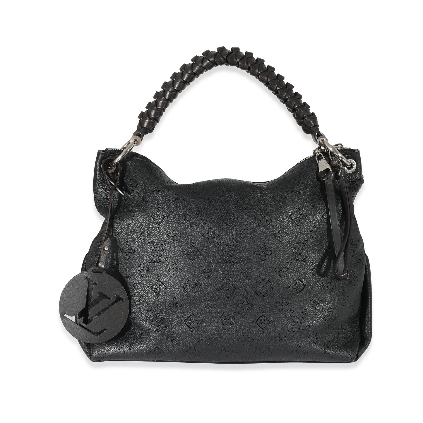 Louis Vuitton  Black Monogram Mahina Beaubourg Hobo MM