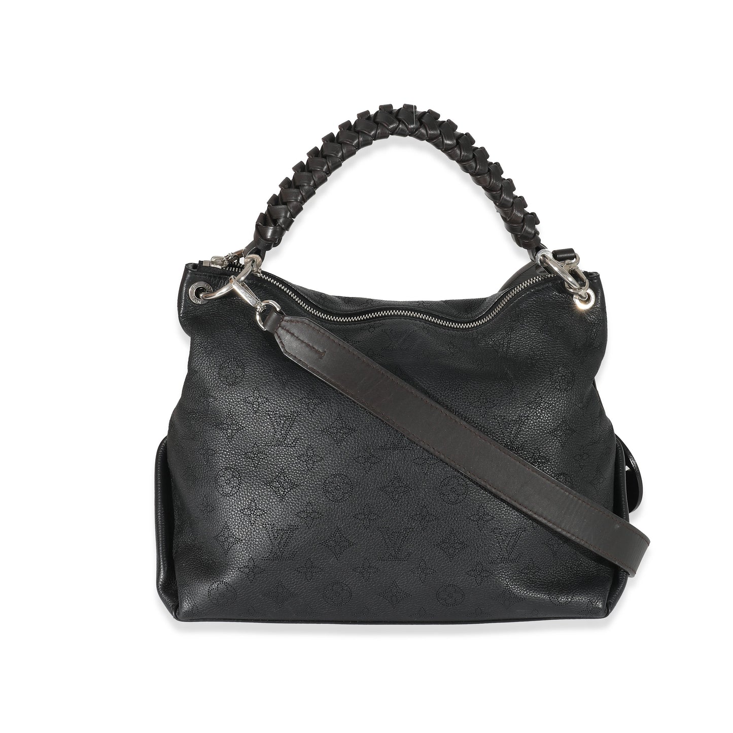 Louis Vuitton  Black Monogram Mahina Beaubourg Hobo MM