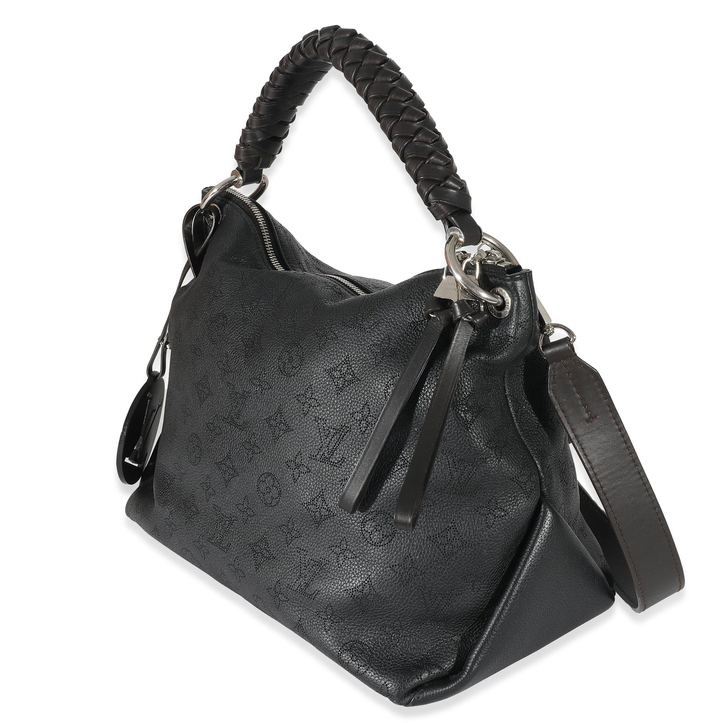 Louis Vuitton  Black Monogram Mahina Beaubourg Hobo MM