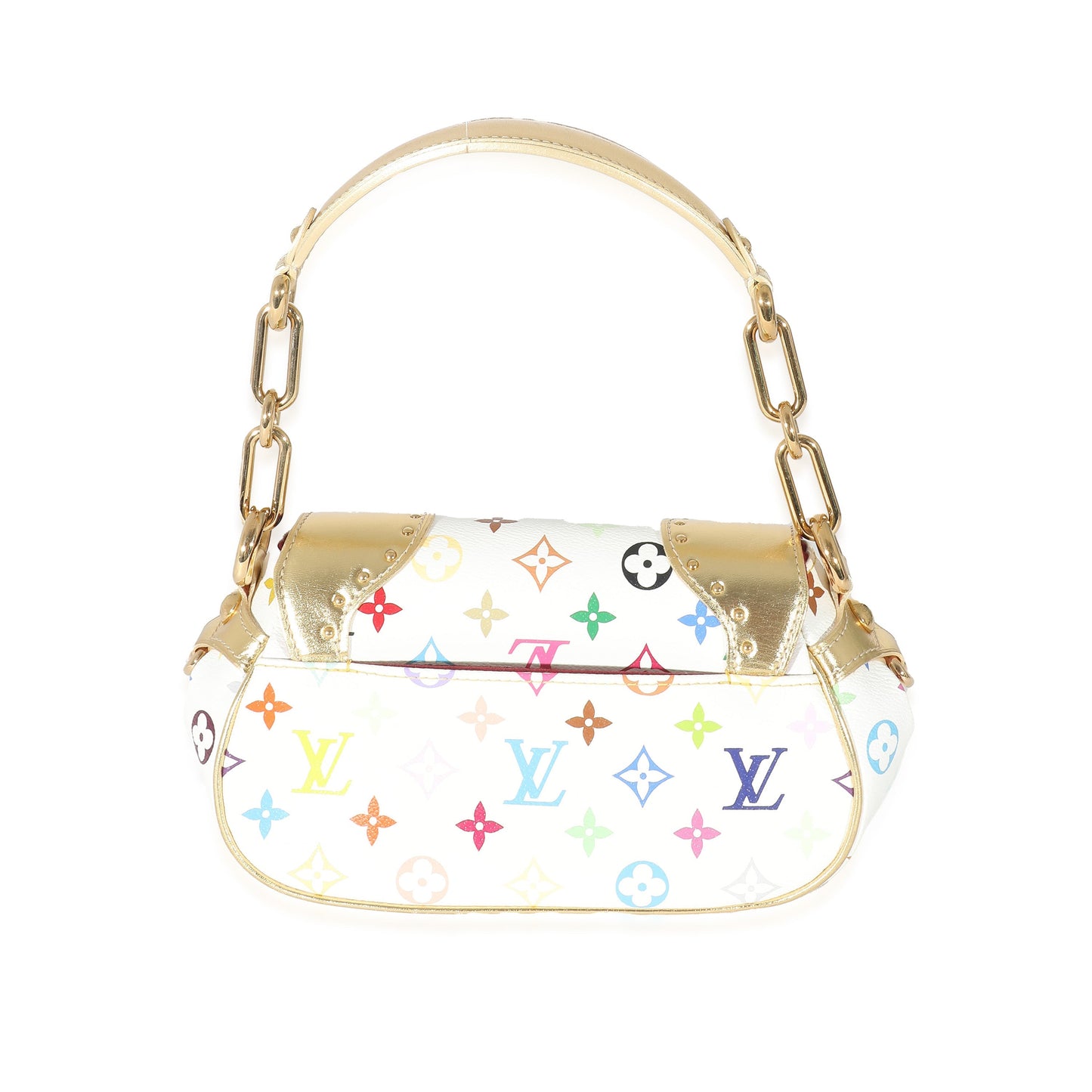 Louis Vuitton  White Multicolor Monogram Canvas Gold Marilyn