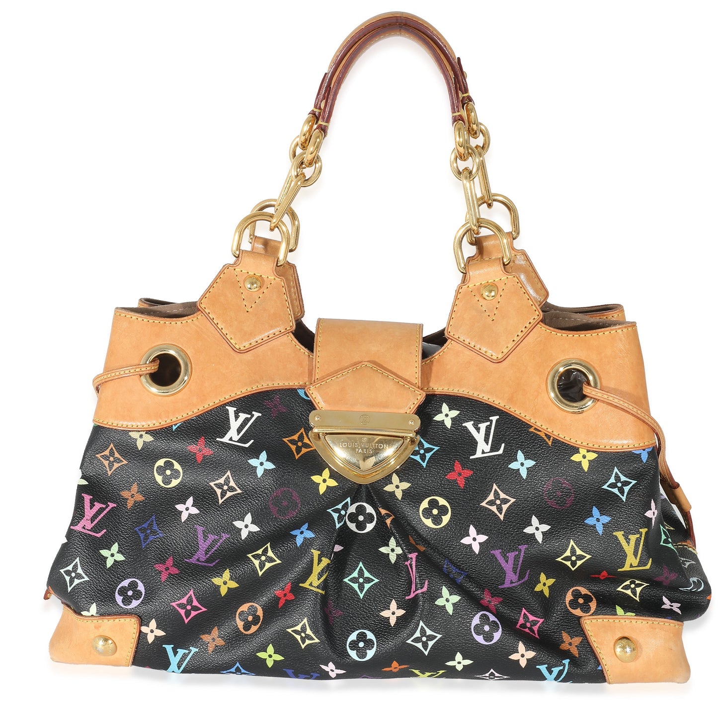 Louis Vuitton  Black Monogram Multicolor Canvas Ursula GM