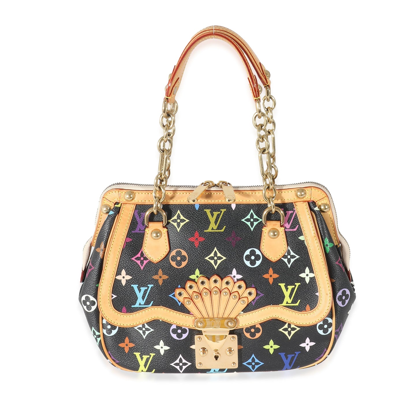 Louis Vuitton  Black Monogram Multicolor Canvas Gracie MM
