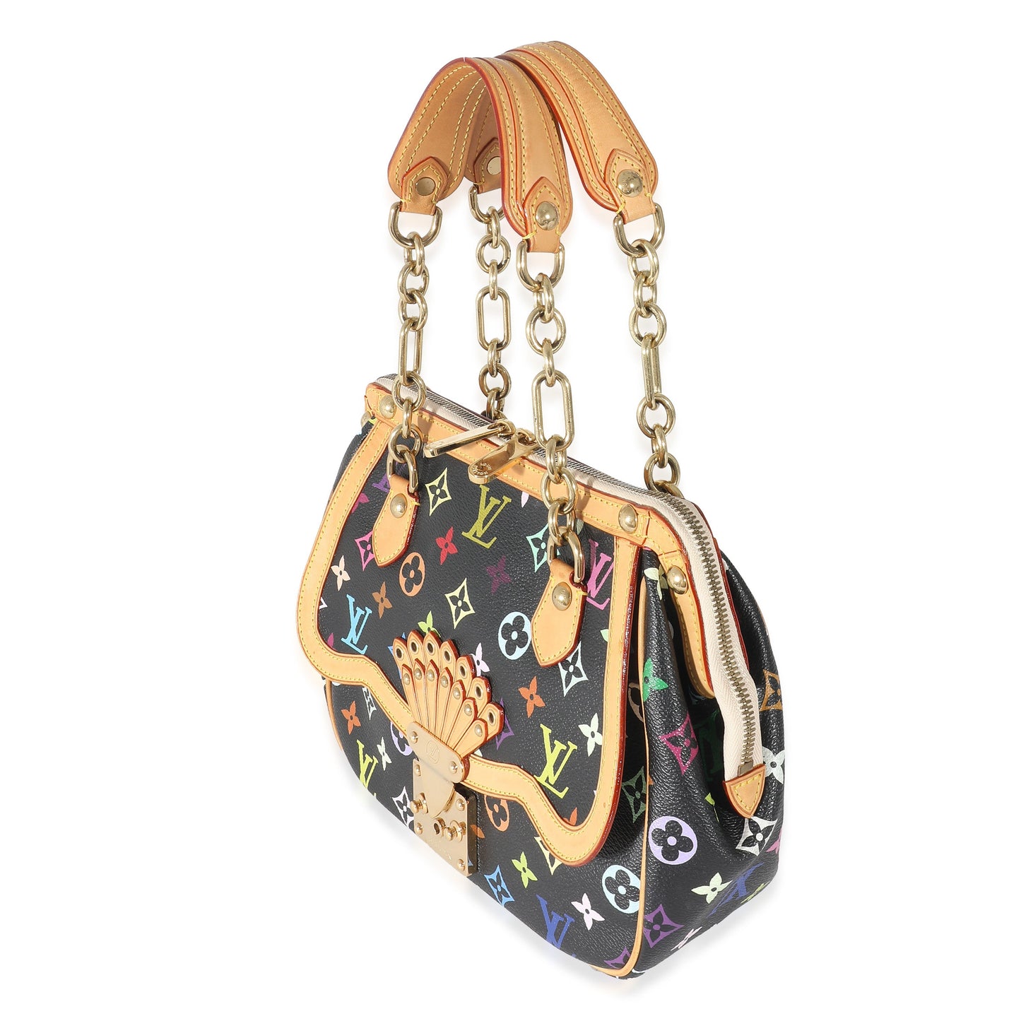 Louis Vuitton  Black Monogram Multicolor Canvas Gracie MM