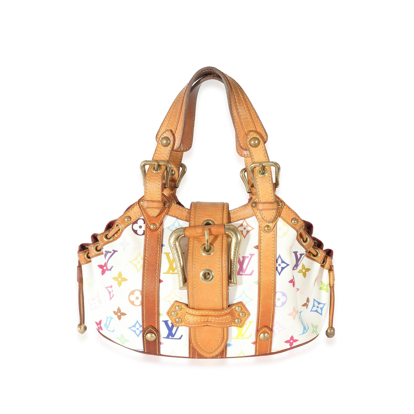 Louis Vuitton  White Multicolore Monogram Canvas Theda PM