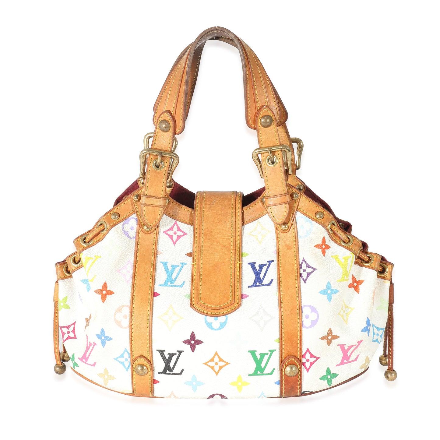 Louis Vuitton  White Multicolore Monogram Canvas Theda PM