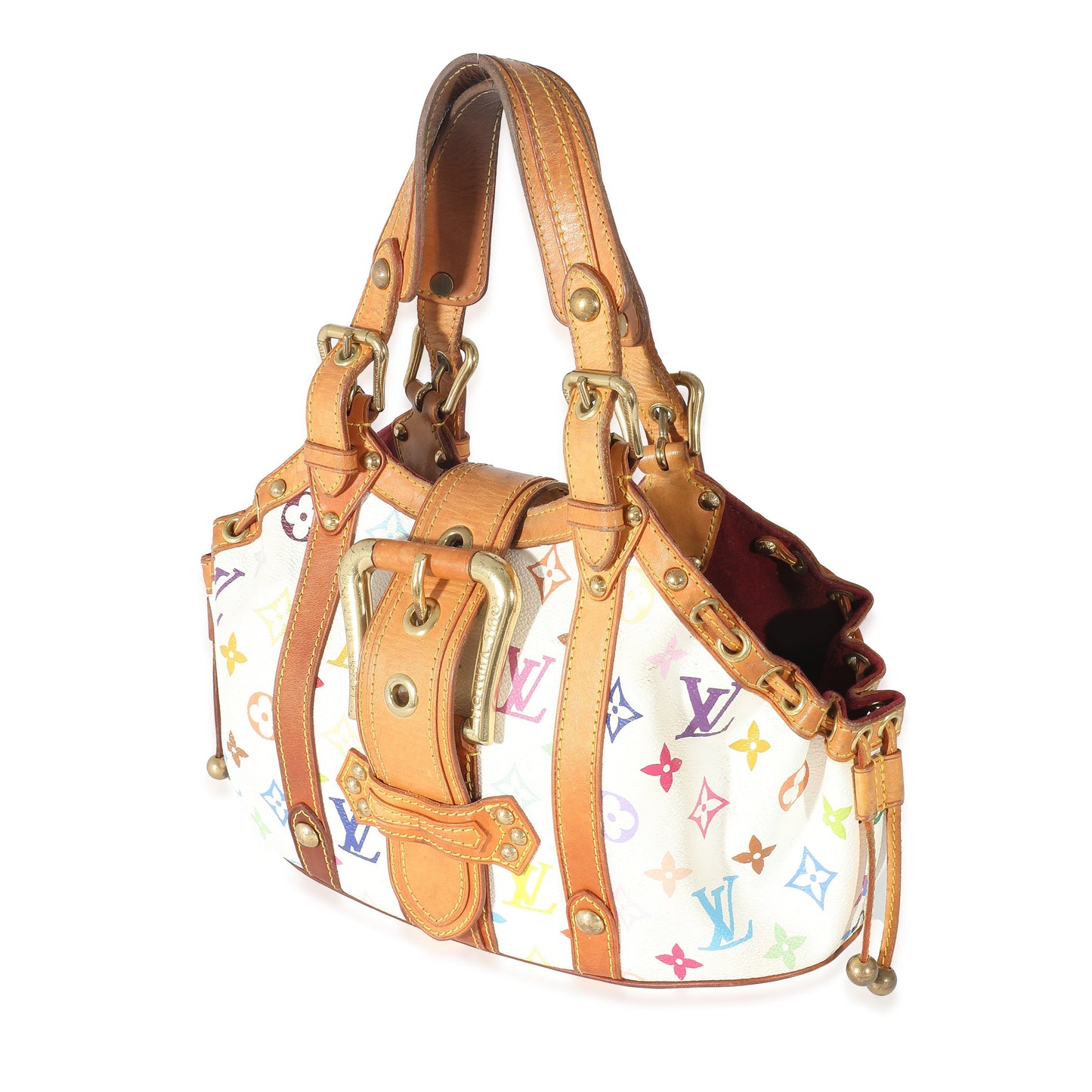 Louis Vuitton  White Multicolore Monogram Canvas Theda PM