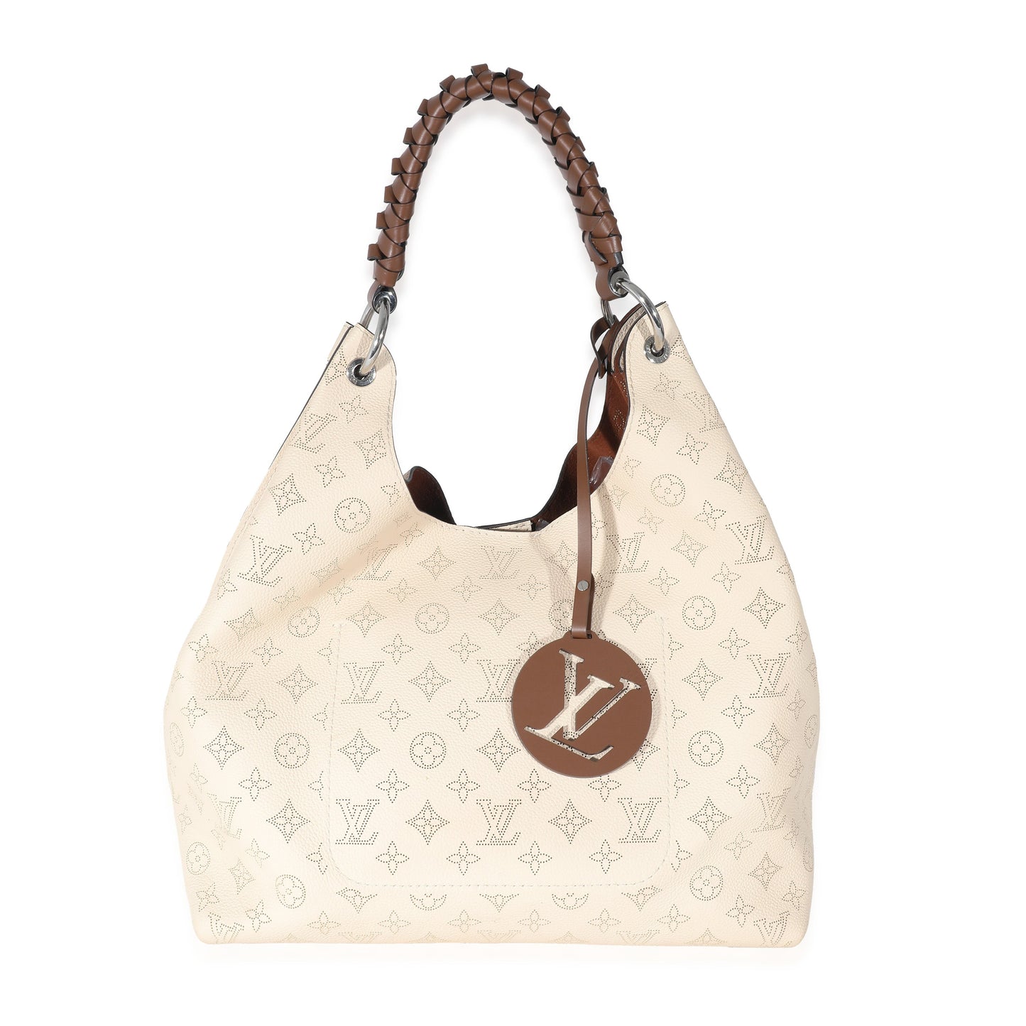 Louis Vuitton  Cream Mahina Carmel Hobo