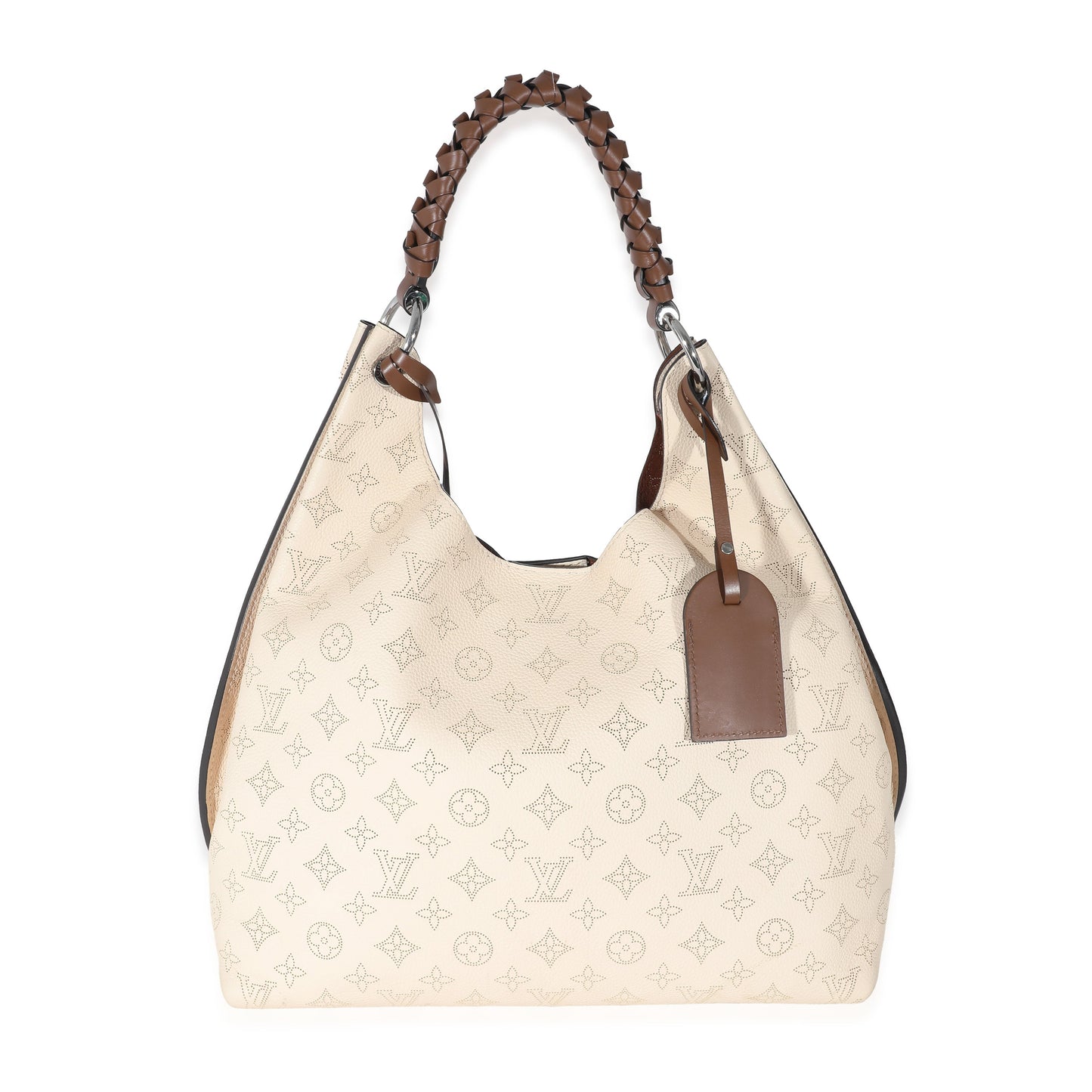 Louis Vuitton  Cream Mahina Carmel Hobo
