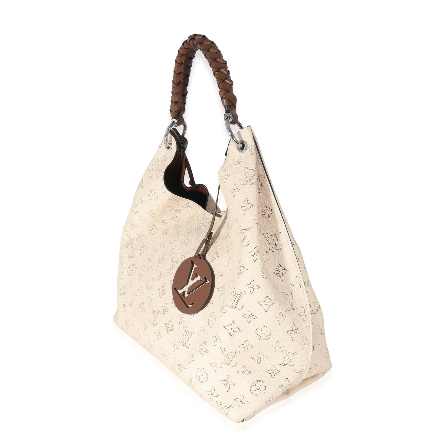 Louis Vuitton  Cream Mahina Carmel Hobo