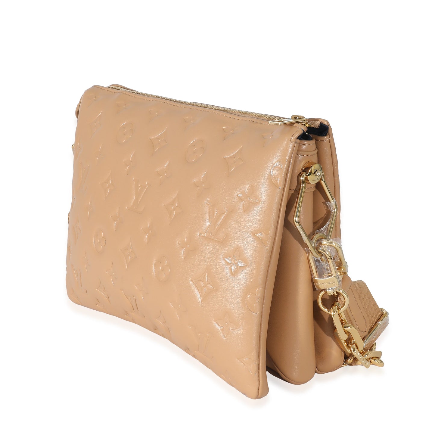 Louis Vuitton  Camel Monogram Embossed Puffy Lambskin Coussin PM