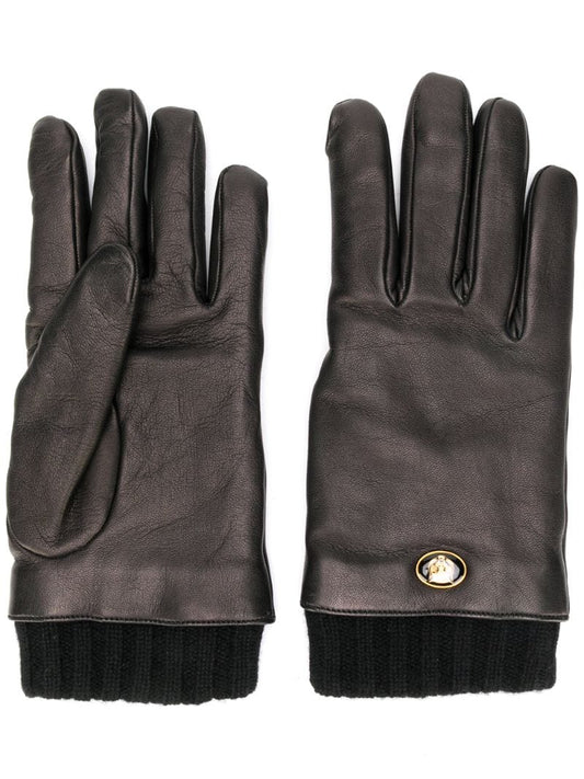 Gucci - tiger head gloves - women - Cashmere/Wool/Lamb Skin - S - Black