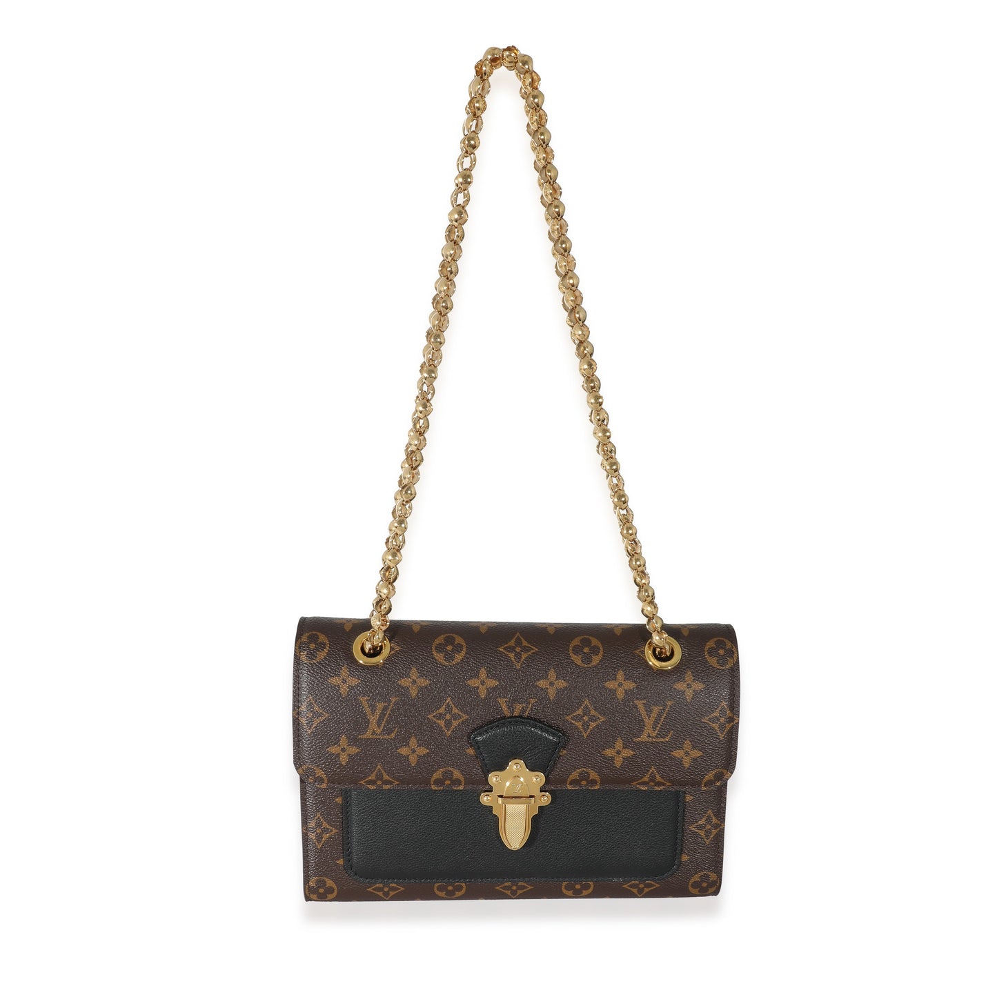 Louis Vuitton  Black Taurillon Monogram Canvas Victoire Chain Bag