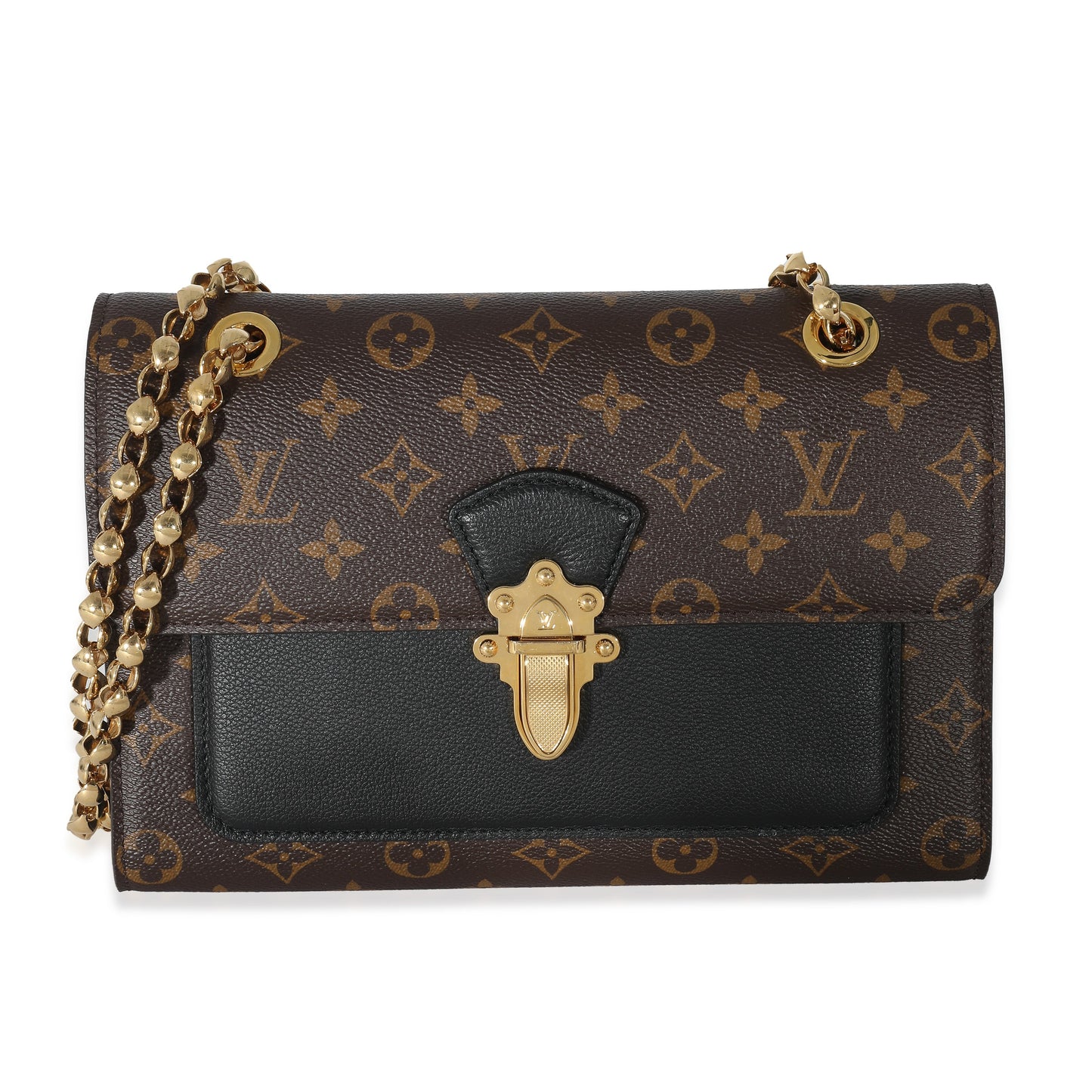 Louis Vuitton  Black Taurillon Monogram Canvas Victoire Chain Bag
