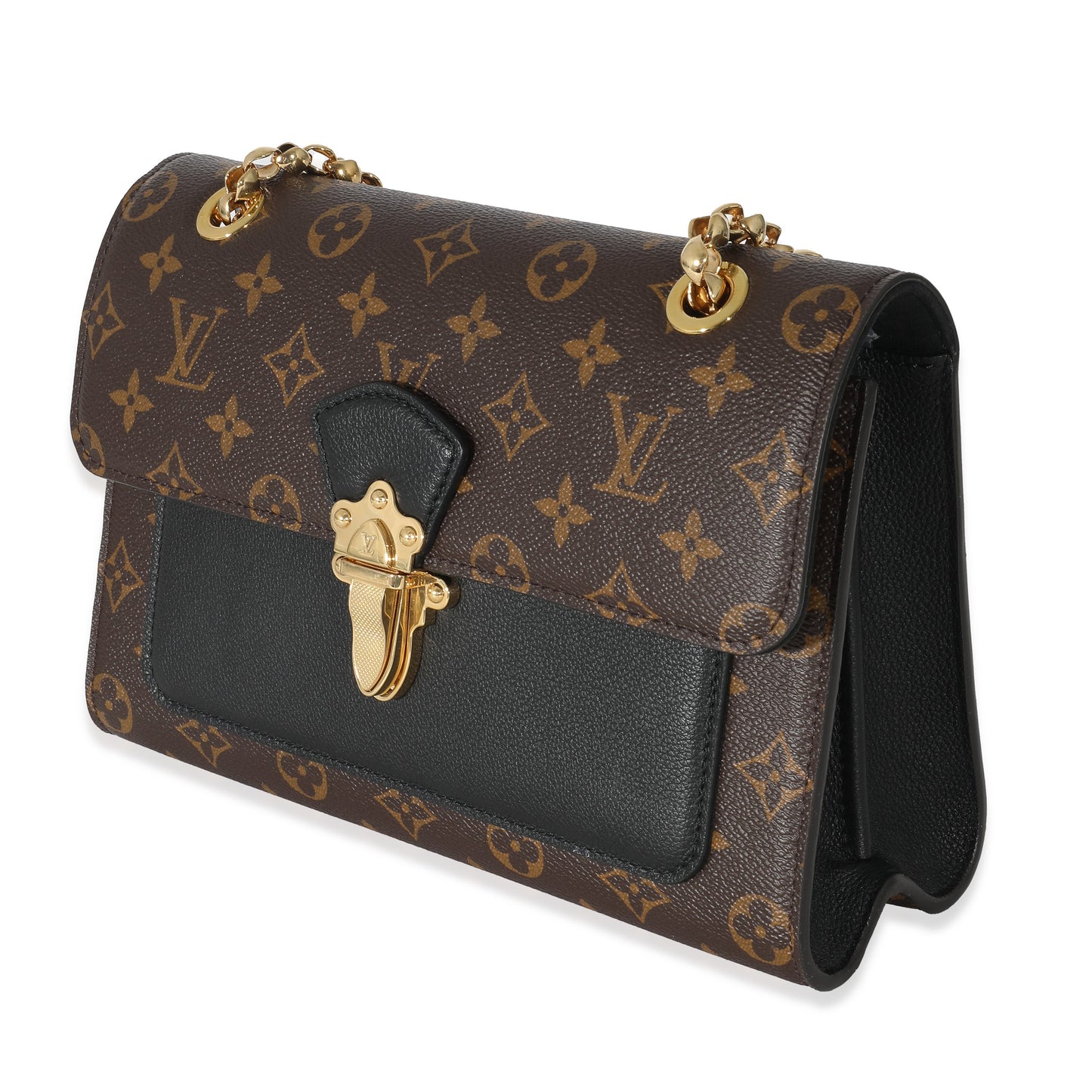 Louis Vuitton  Black Taurillon Monogram Canvas Victoire Chain Bag