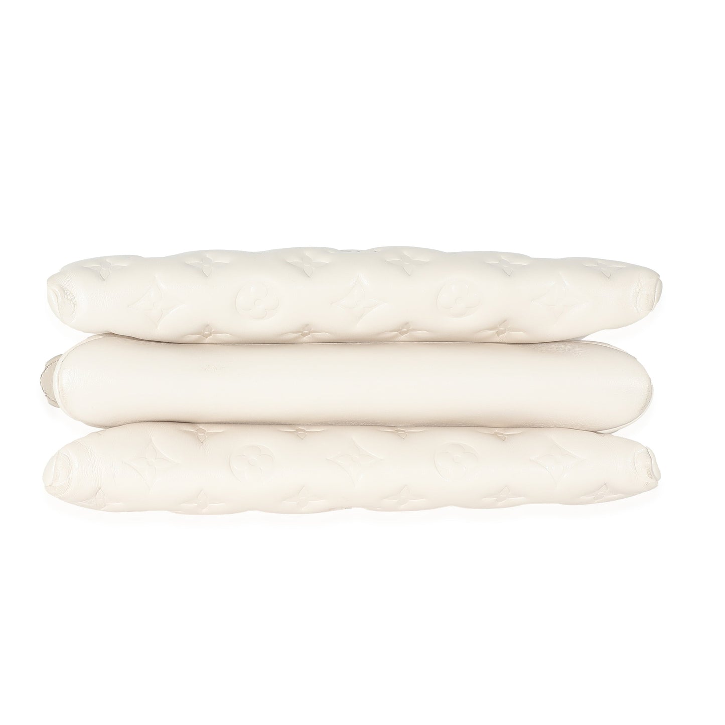 Louis Vuitton  Cream Puffy Lambskin Monogram Coussin PM