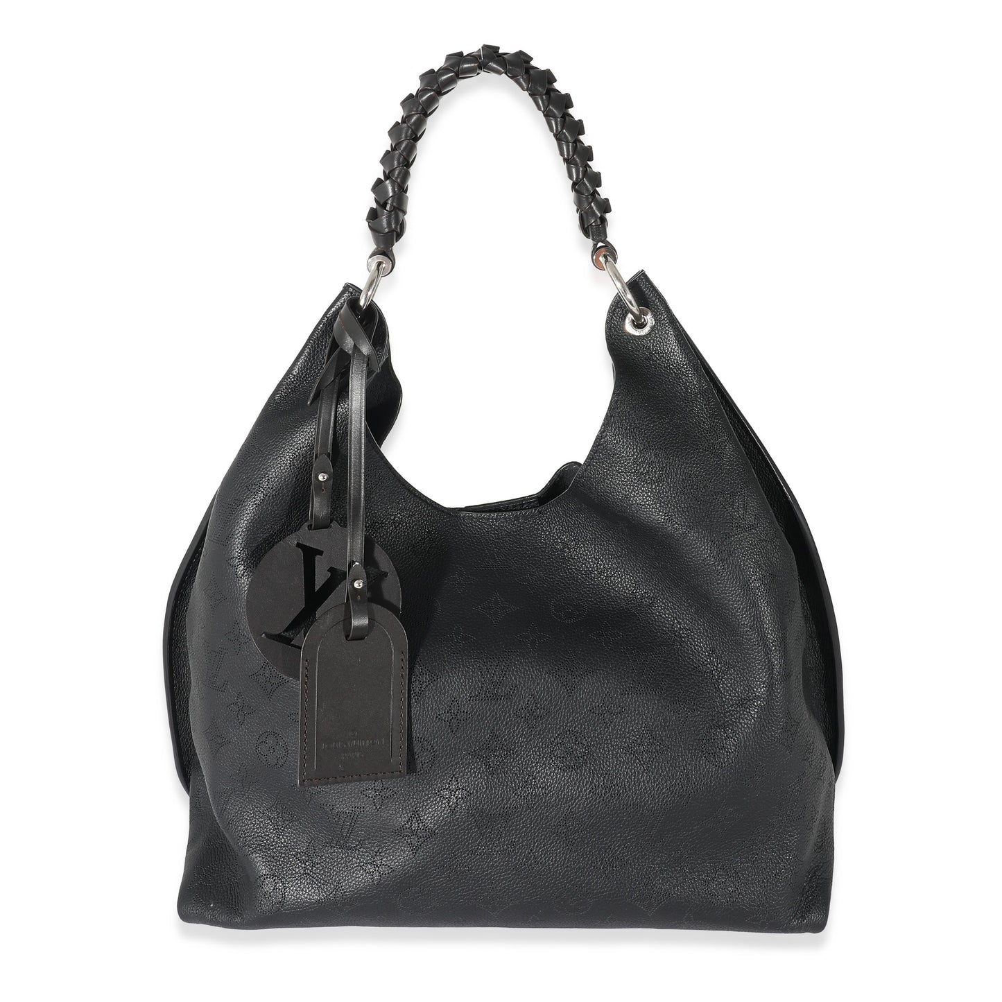 Louis Vuitton  Black Monogram Mahina Carmel Hobo