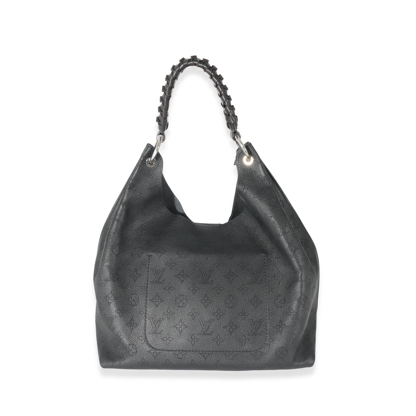 Louis Vuitton  Black Monogram Mahina Carmel Hobo