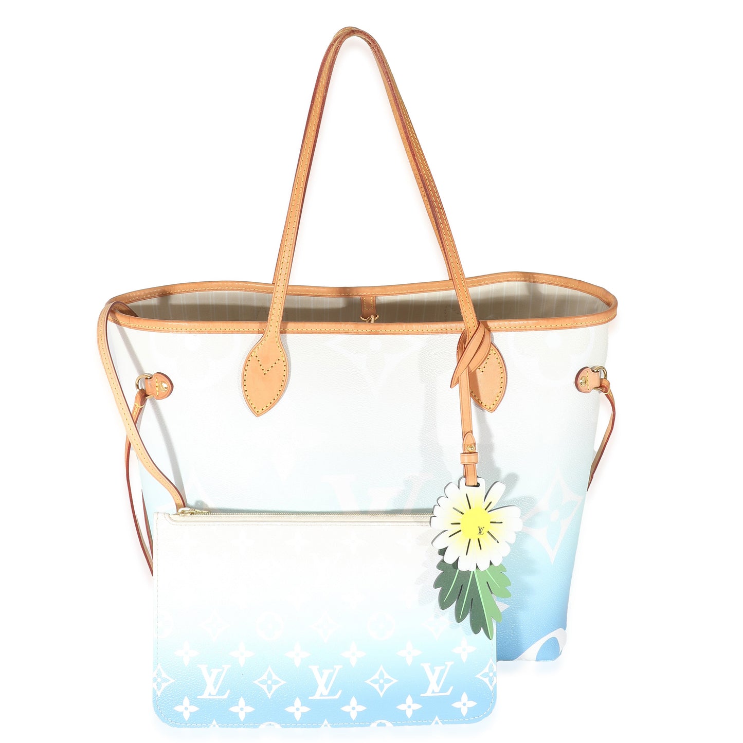 Louis Vuitton  Blue White Giant Monogram Canvas By The Pool Neverfull MM