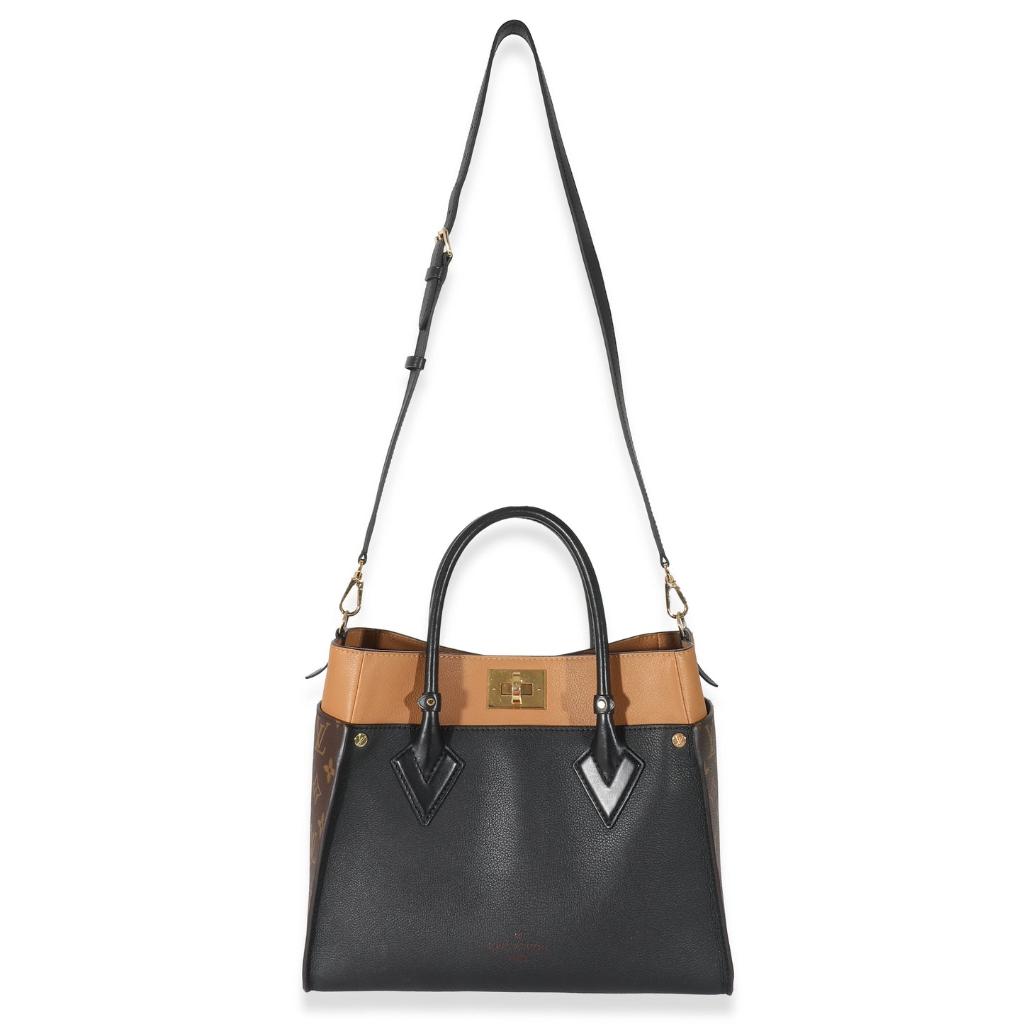 Louis Vuitton  Black Calfskin Monogram On My Side MM